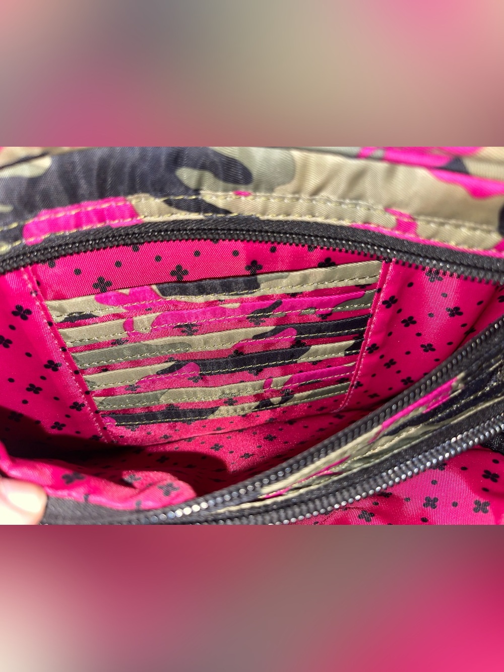 Lug Carousel Pink Camo convertible crossbody - great condition. - Picture 8 of 12